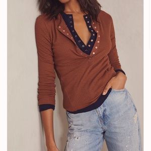 One Of The Girls Henley -glazed ginger